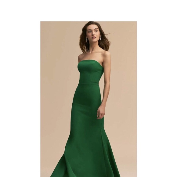 BHLDN Dresses & Skirts - Kelly green strapless formal gown size 8 worn one time